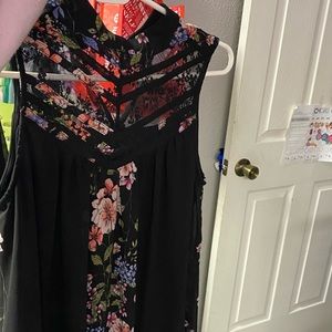 black floral dress with lace